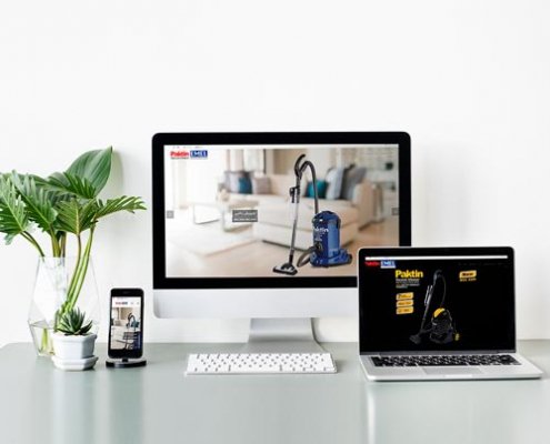 طراحی وبسایت کارخانه ی تولید جاروبرقی و لوازم خانگی پاکتین